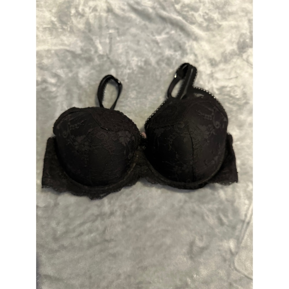 Victoria's Secret Bra Womens 34DD Black Demi Lace Underwire Lingerie 7206
